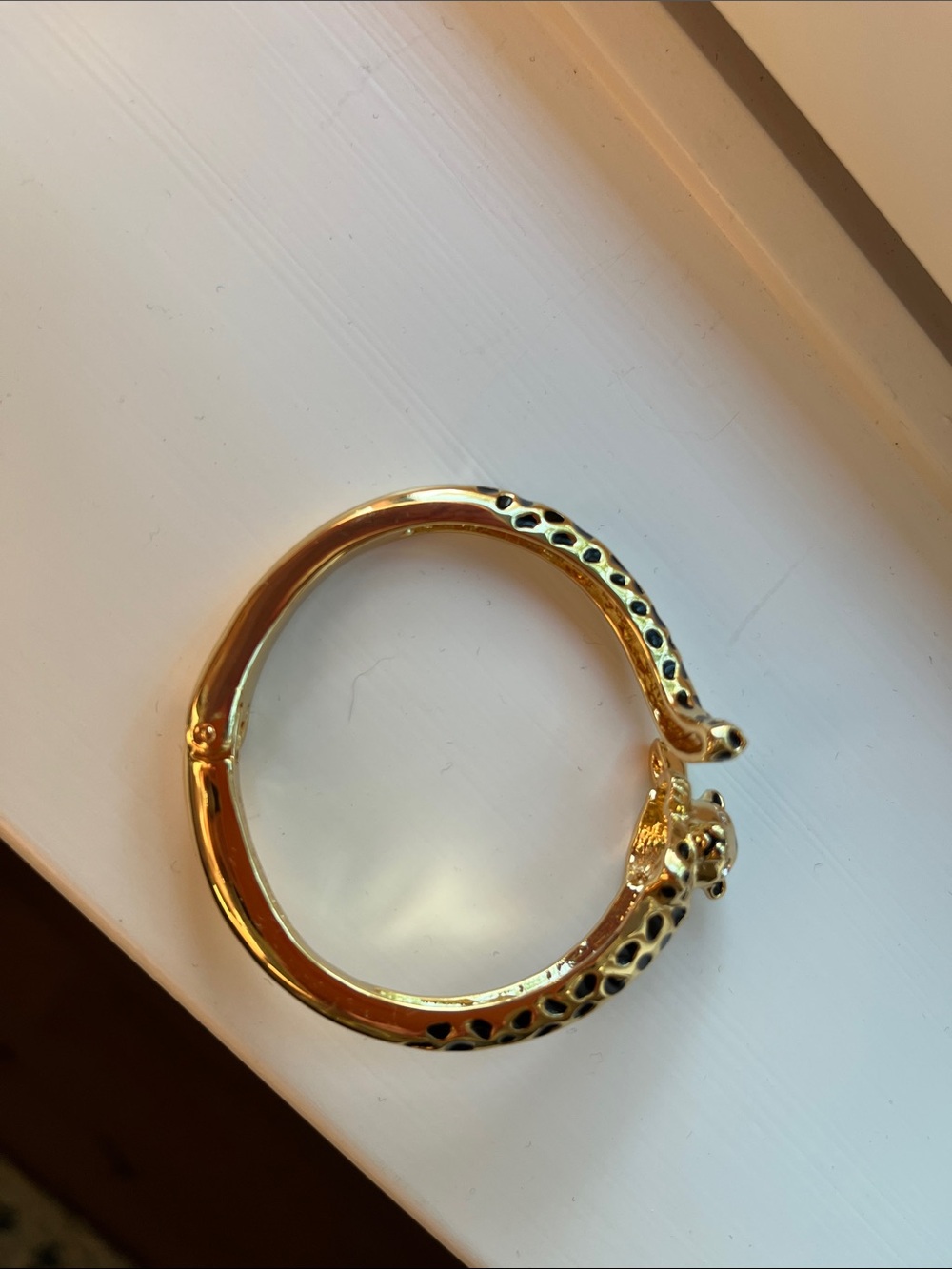 Lily Pulitzer Gold-tone Leopard Cuff Bracelet with Black Spots - Picture 4 of 7